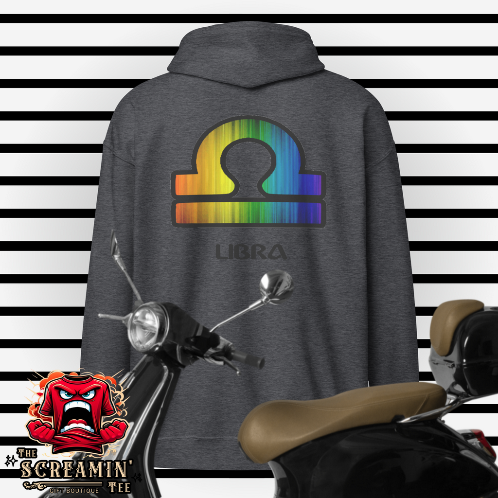 LGBTQ ZODIAC UNISEX ZIP HOODIE - LIBRA - The Screamin' Tee