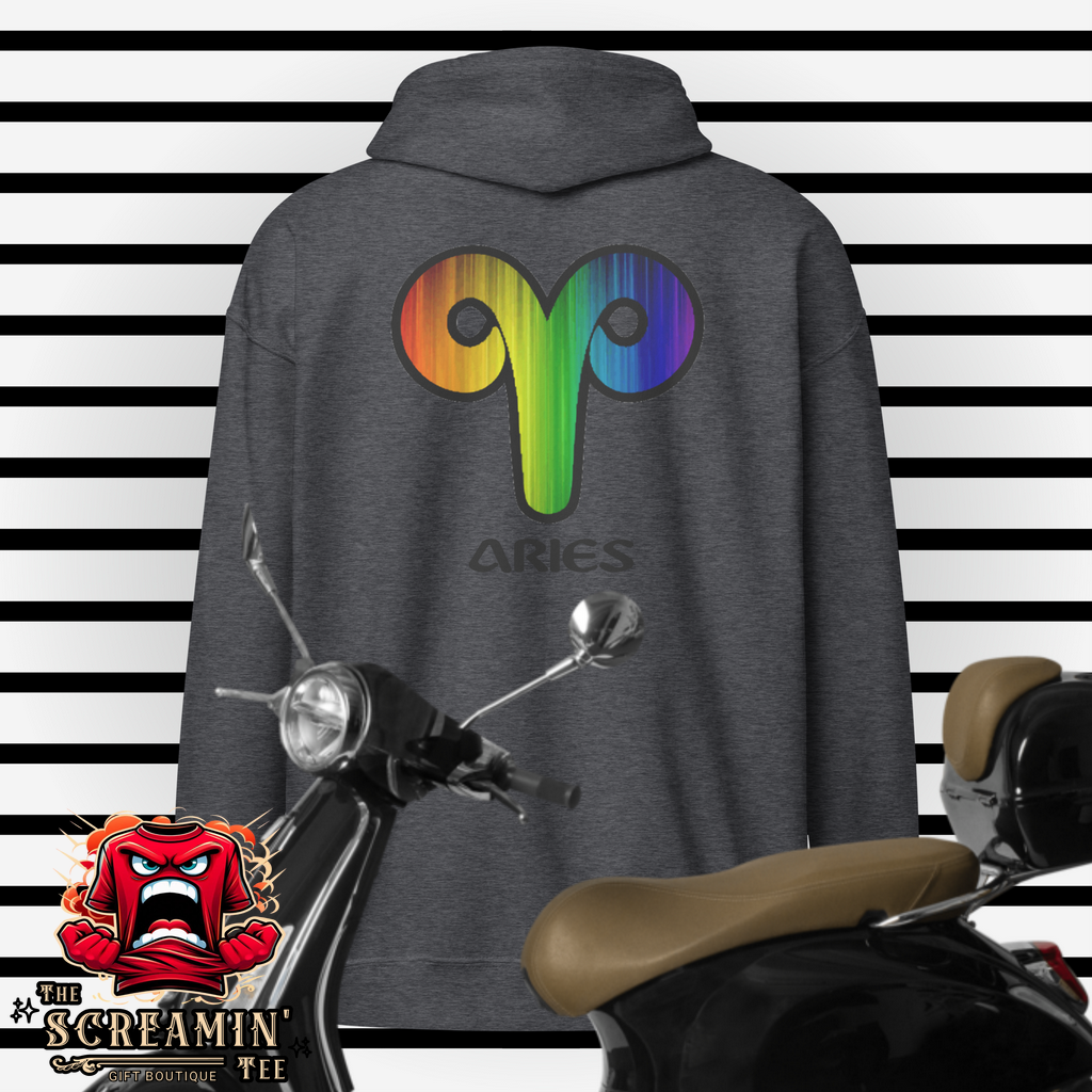 LGBTQ ZODIAC UNISEX ZIP HOODIE - ARIES - The Screamin' Tee