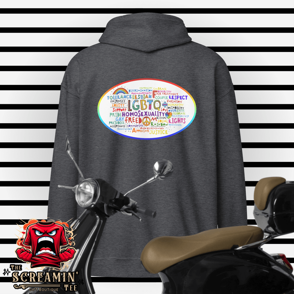 LGBTQ+ Words Zip Hoodie