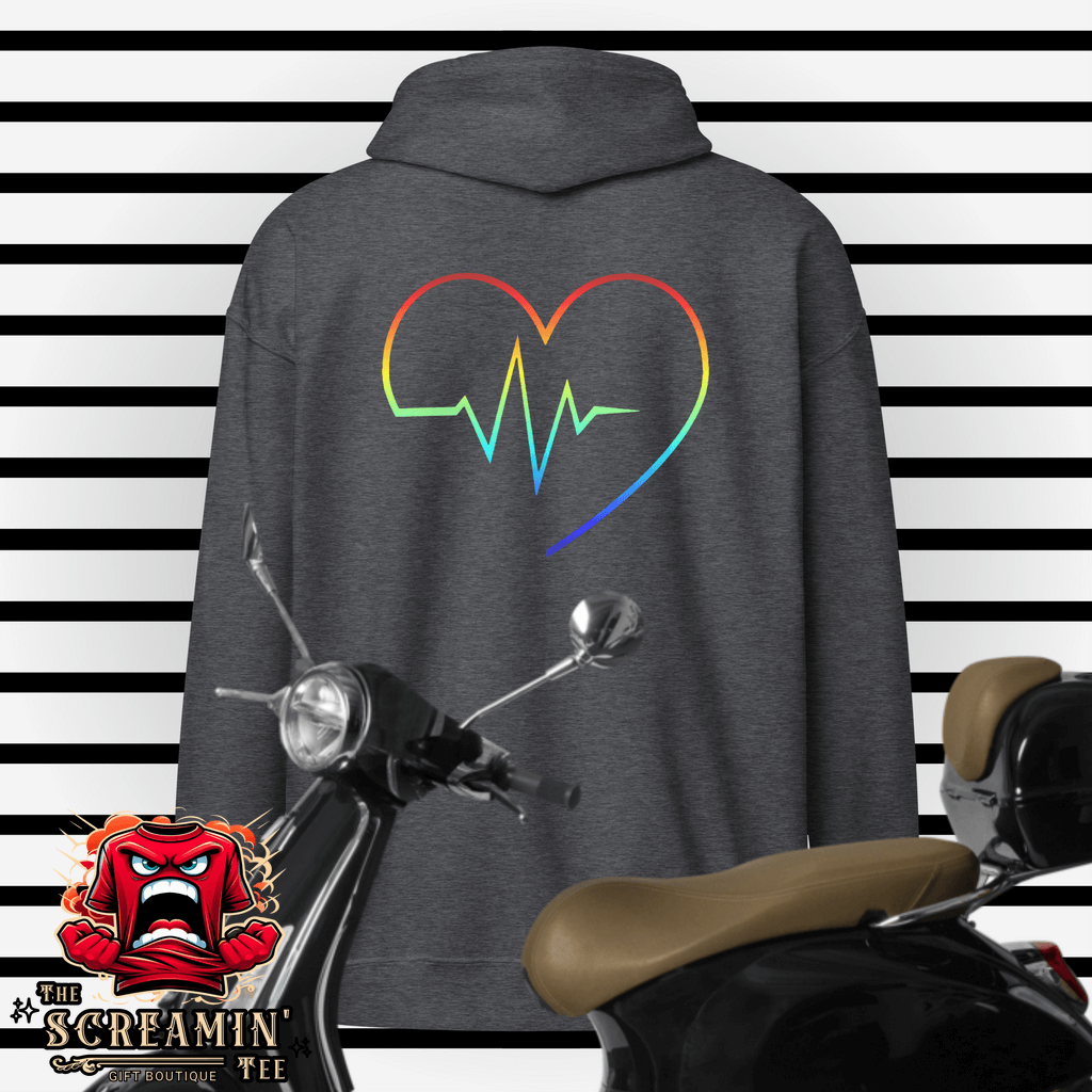 Rainbow Heartbeat Zip Hoodie