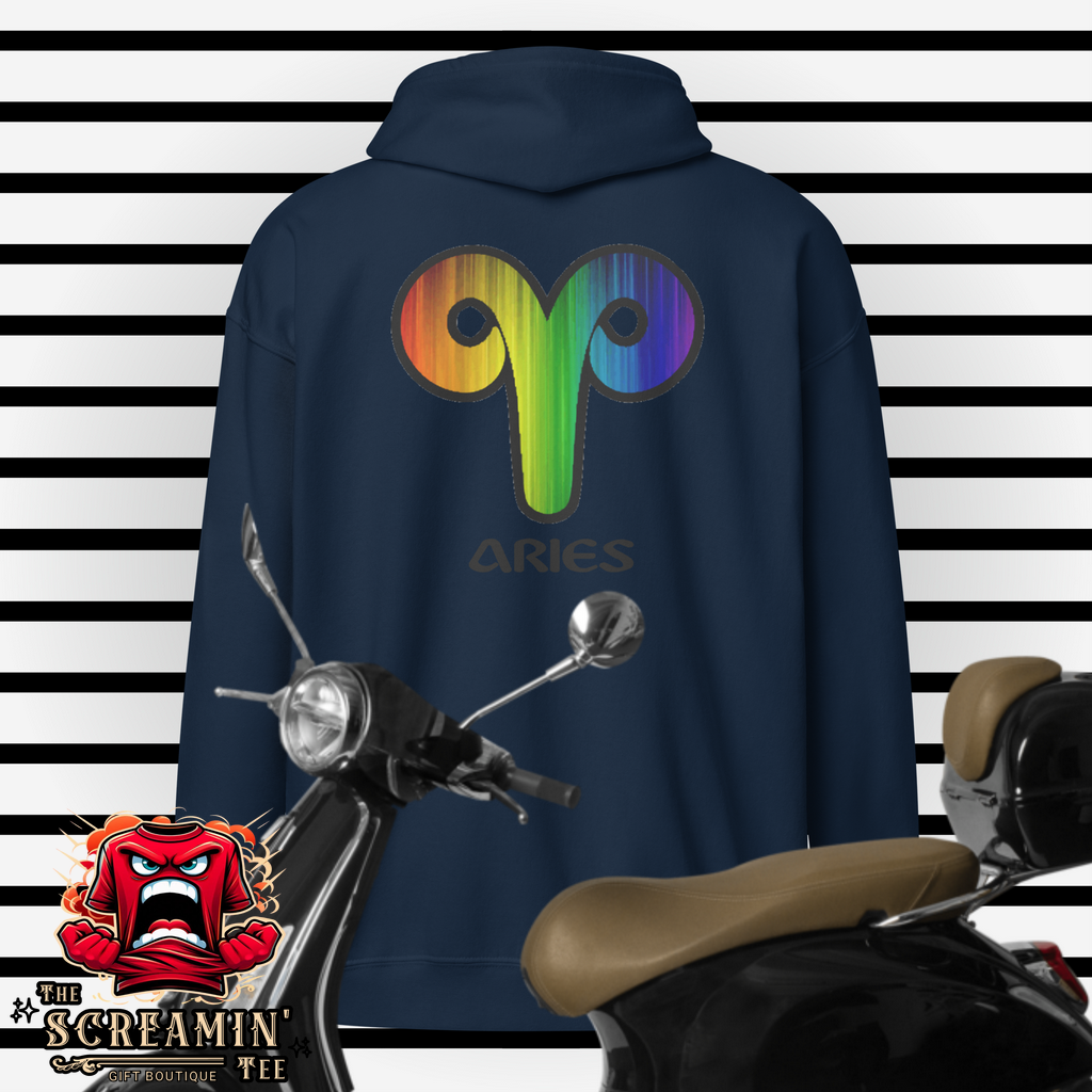 LGBTQ ZODIAC UNISEX ZIP HOODIE - ARIES - The Screamin' Tee