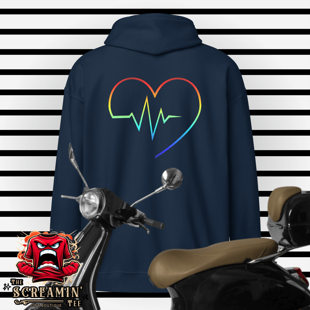 Rainbow Heartbeat Zip Hoodie