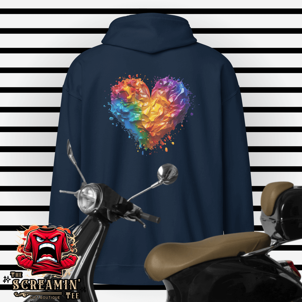 Acrylic Heart Zip Hoodie