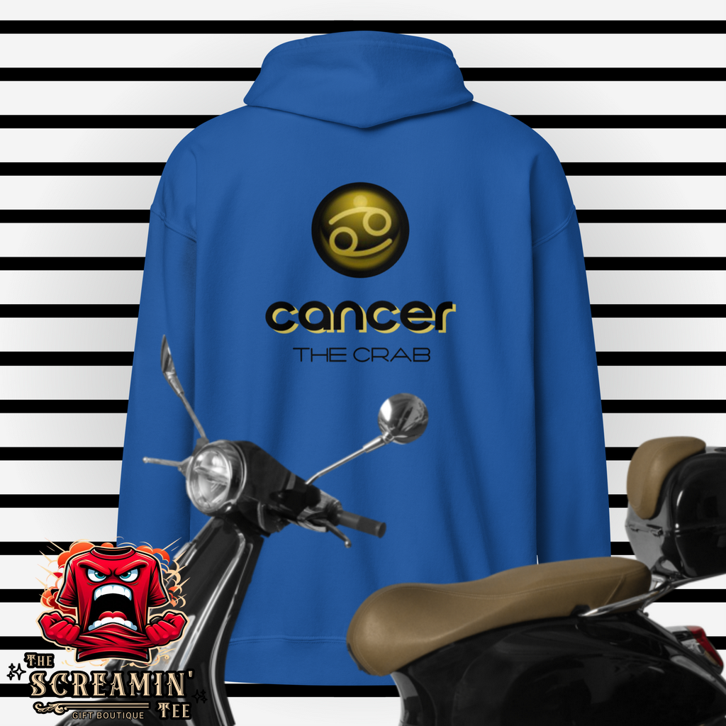 CABOCHON ZODIAC UNISEX ZIP HOODIE - CANCER - The Screamin' Tee