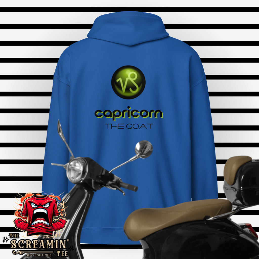 CABOCHON ZODIAC UNISEX ZIP HOODIE - CAPRICORN - The Screamin' Tee