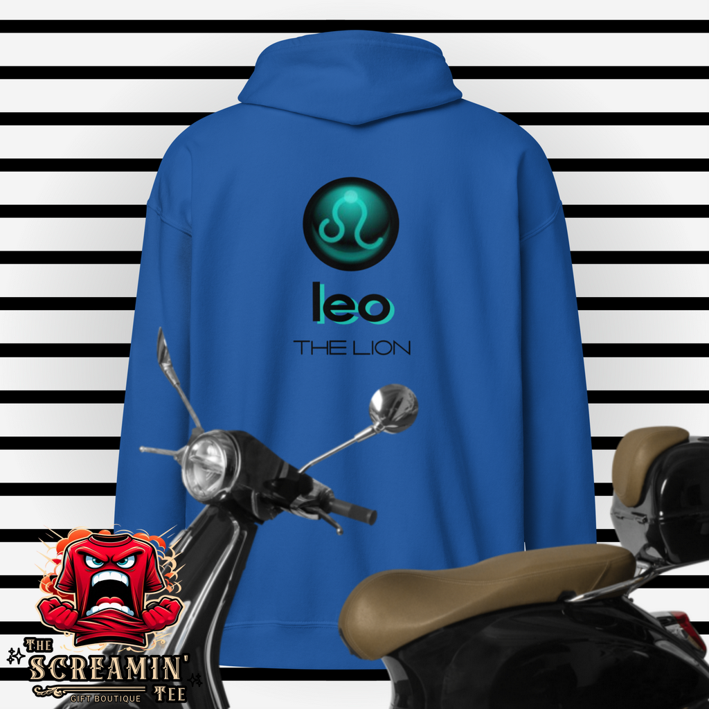 CABOCHON ZODIAC UNISEX ZIP HOODIE - LEO - The Screamin' Tee