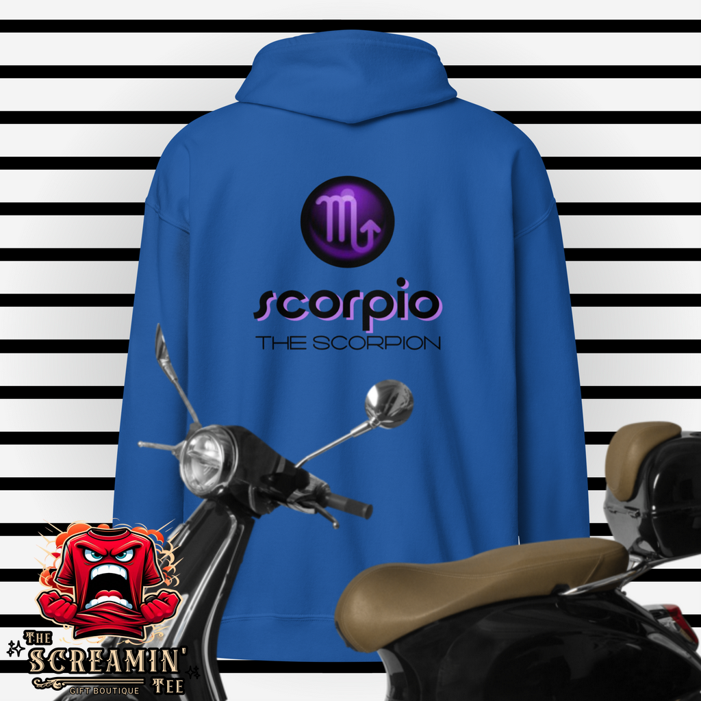 CABOCHON ZODIAC UNISEX ZIP HOODIE - SCORPIO - The Screamin' Tee