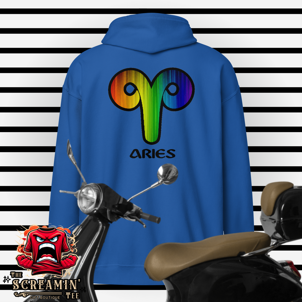 LGBTQ ZODIAC UNISEX ZIP HOODIE - ARIES - The Screamin' Tee