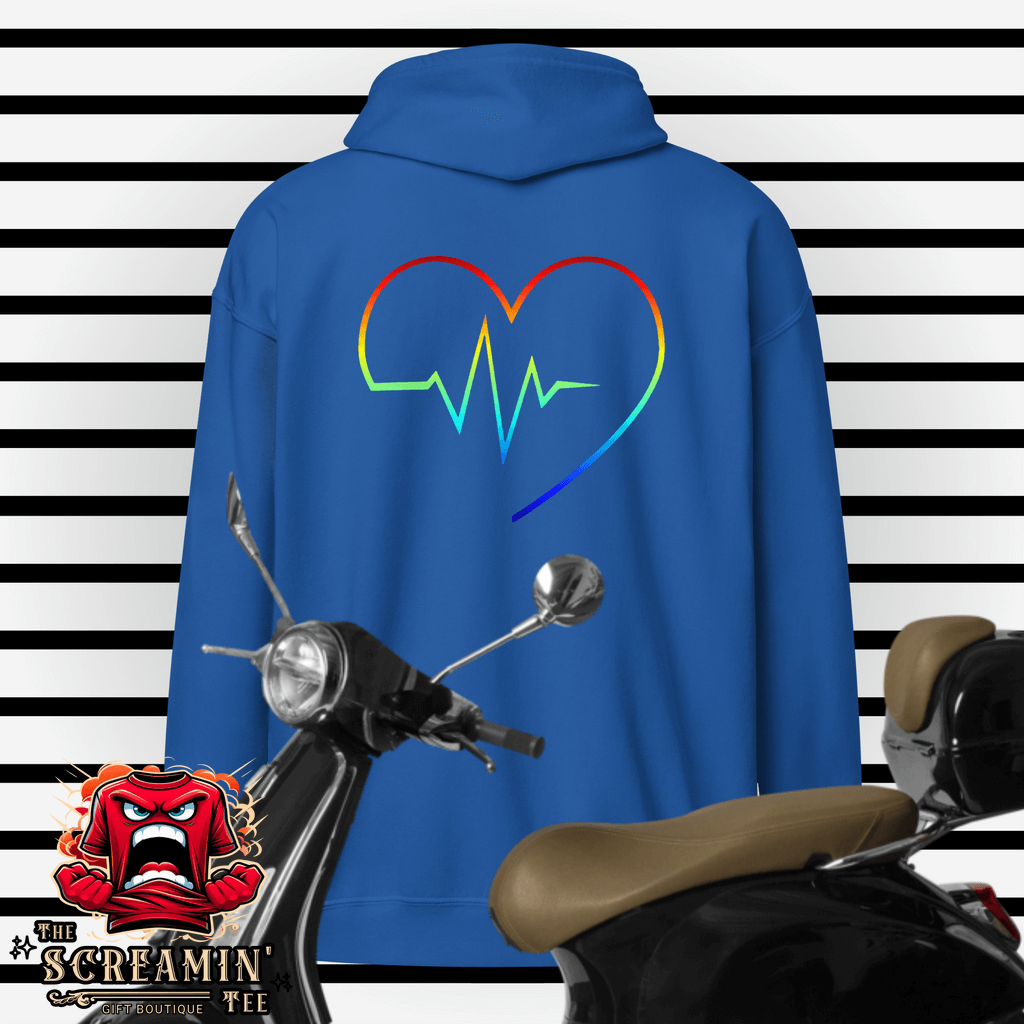 Rainbow Heartbeat Zip Hoodie