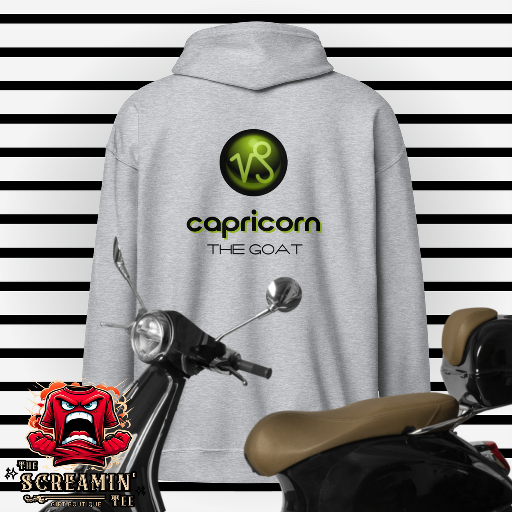 CABOCHON ZODIAC UNISEX ZIP HOODIE - CAPRICORN - The Screamin' Tee