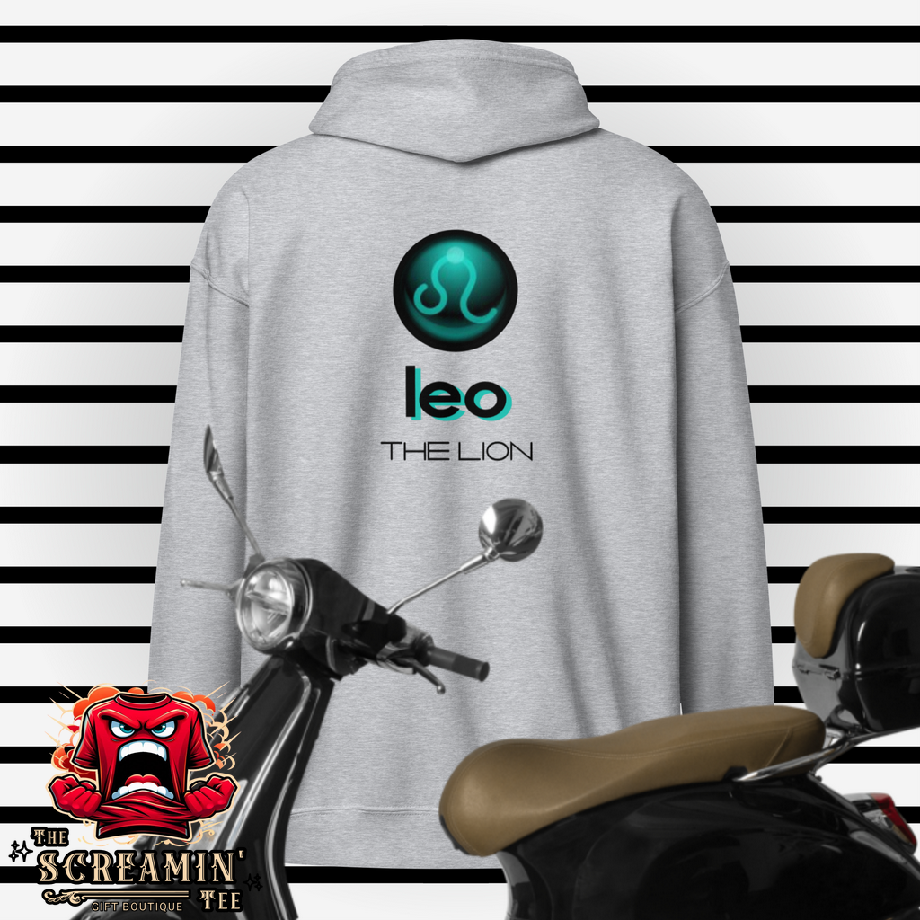 CABOCHON ZODIAC UNISEX ZIP HOODIE - LEO - The Screamin' Tee