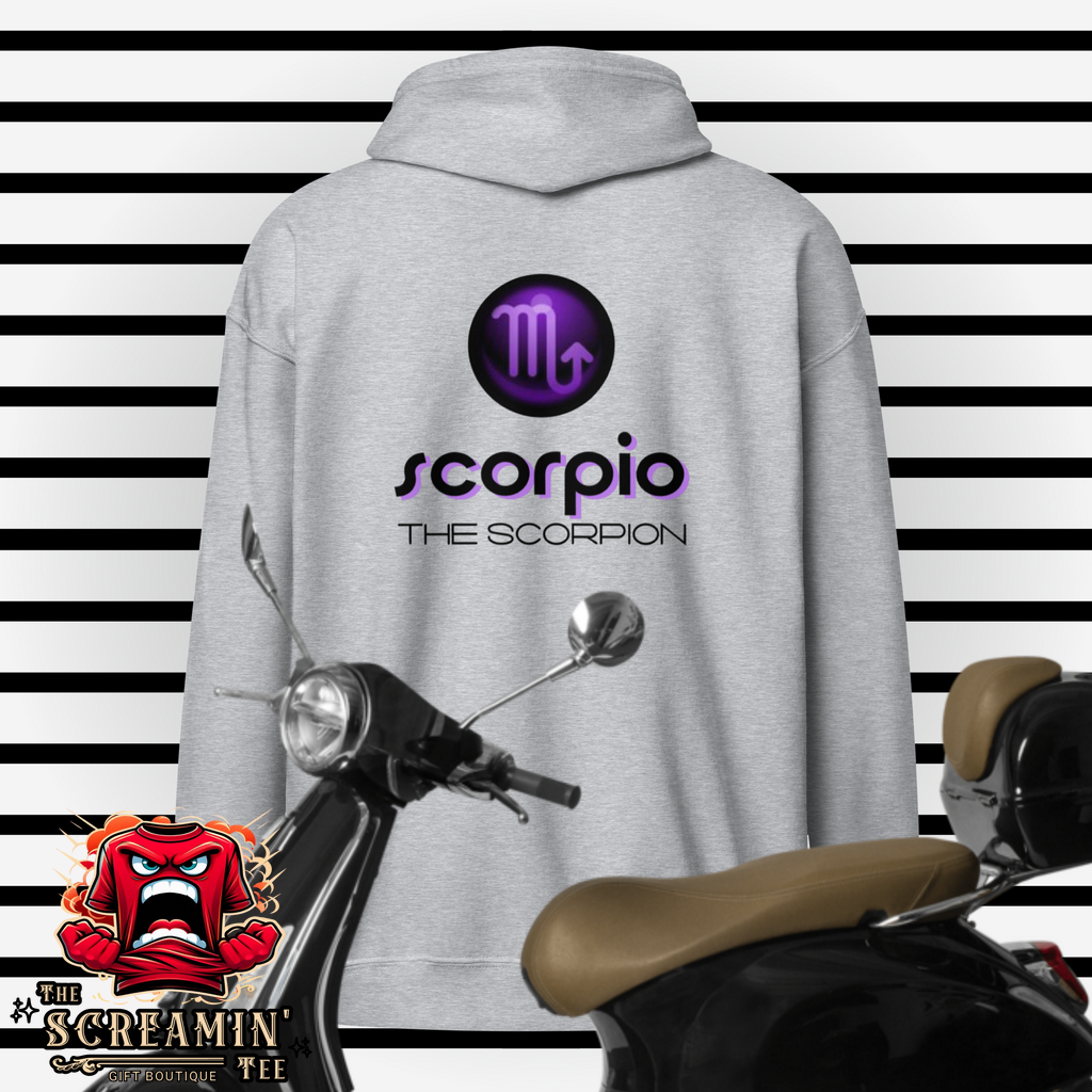 CABOCHON ZODIAC UNISEX ZIP HOODIE - SCORPIO - The Screamin' Tee