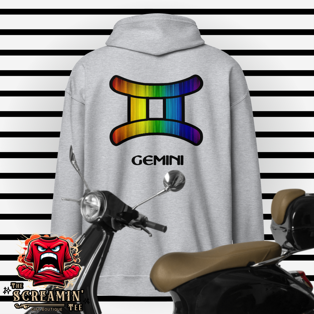 LGBTQ ZODIAC UNISEX ZIP HOODIE - GEMINI - The Screamin' Tee