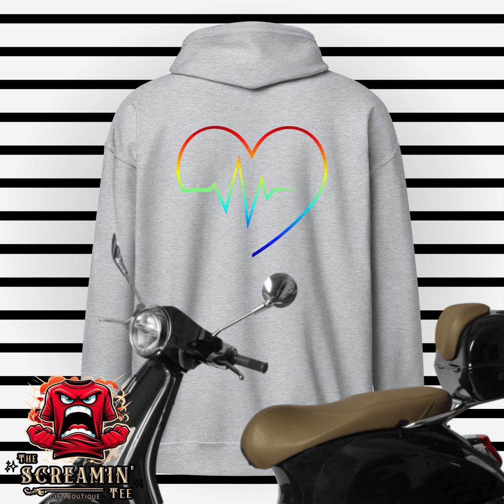 Rainbow Heartbeat Zip Hoodie