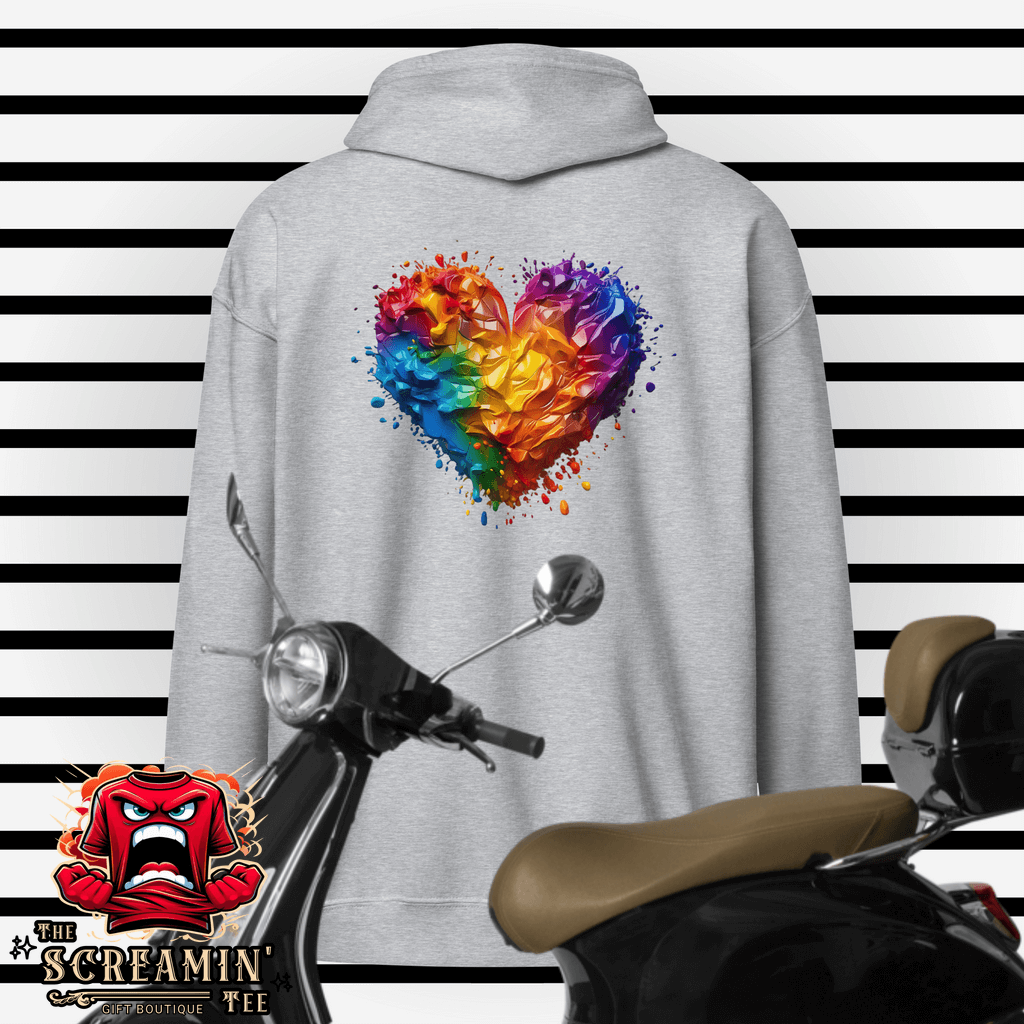 Acrylic Heart Zip Hoodie