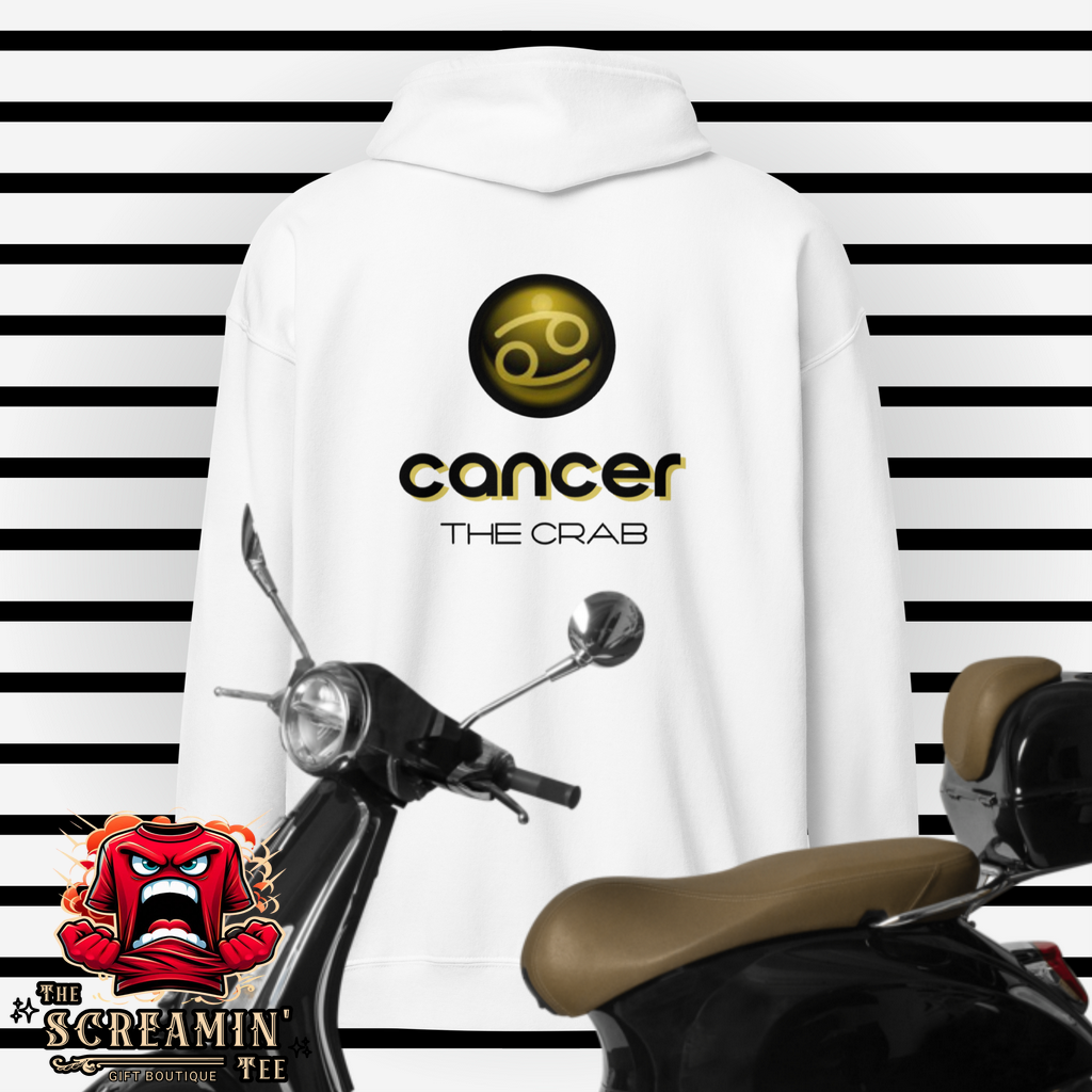 CABOCHON ZODIAC UNISEX ZIP HOODIE - CANCER - The Screamin' Tee