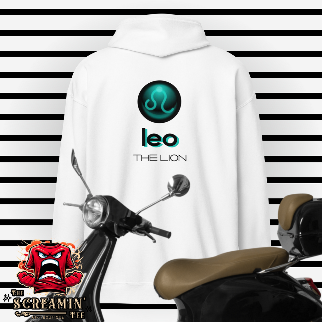 CABOCHON ZODIAC UNISEX ZIP HOODIE - LEO - The Screamin' Tee