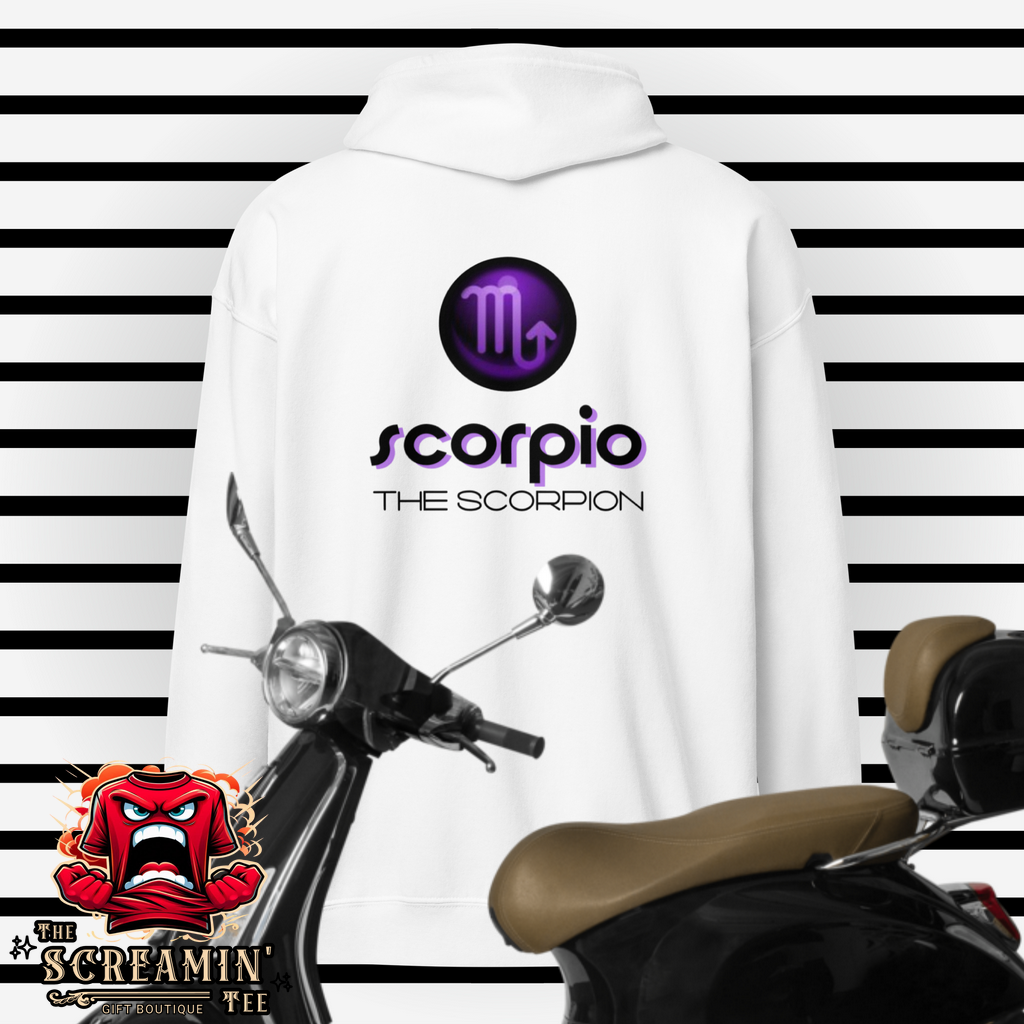 CABOCHON ZODIAC UNISEX ZIP HOODIE - SCORPIO - The Screamin' Tee