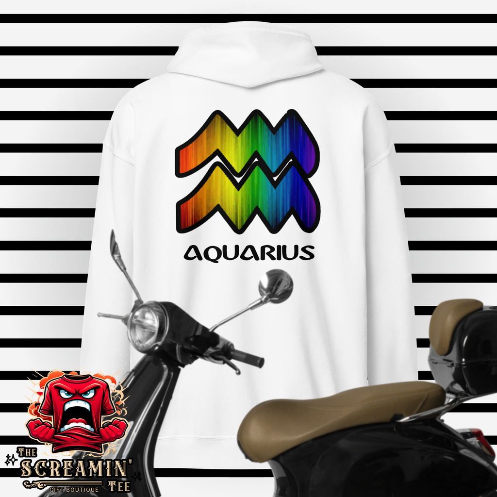 LGBTQ ZODIAC UNISEX ZIP HOODIE - AQUARIUS - The Screamin' Tee