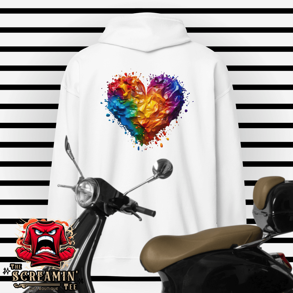 Acrylic Heart Zip Hoodie