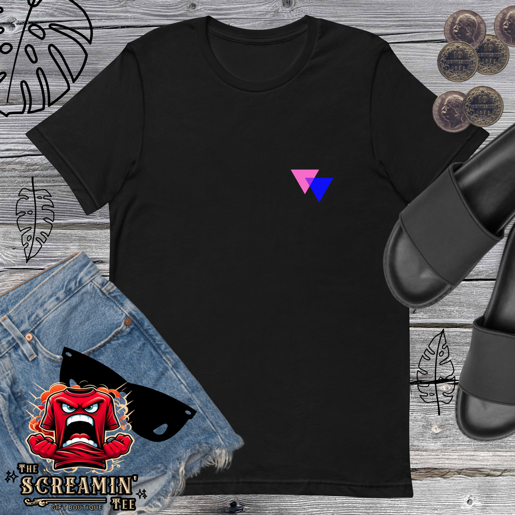 CLOSETS/CLOTHES (PINK/BLUE TRIANGLE) UNISEX TSHIRT