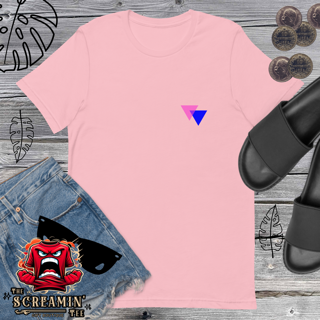 CLOSETS/CLOTHES (PINK/BLUE TRIANGLE) UNISEX TSHIRT