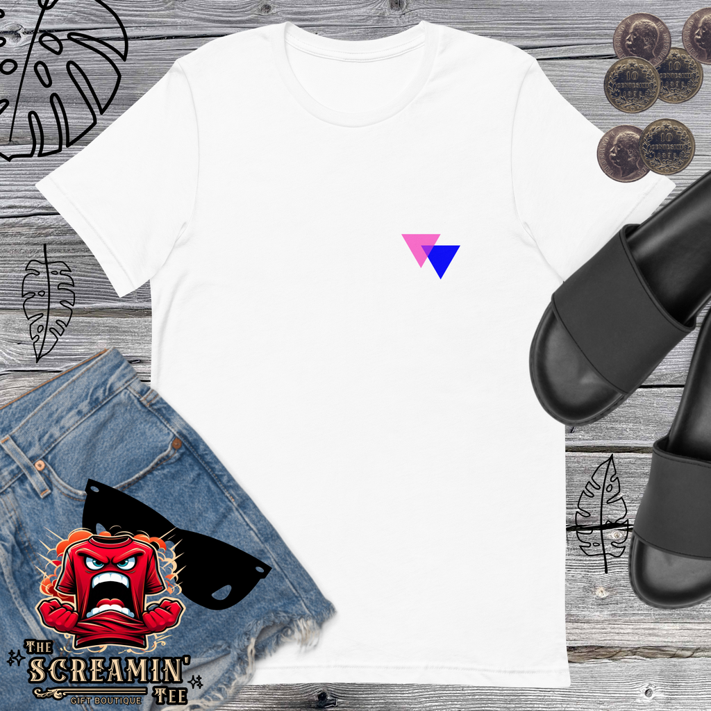 CLOSETS/CLOTHES (PINK/BLUE TRIANGLE) UNISEX TSHIRT