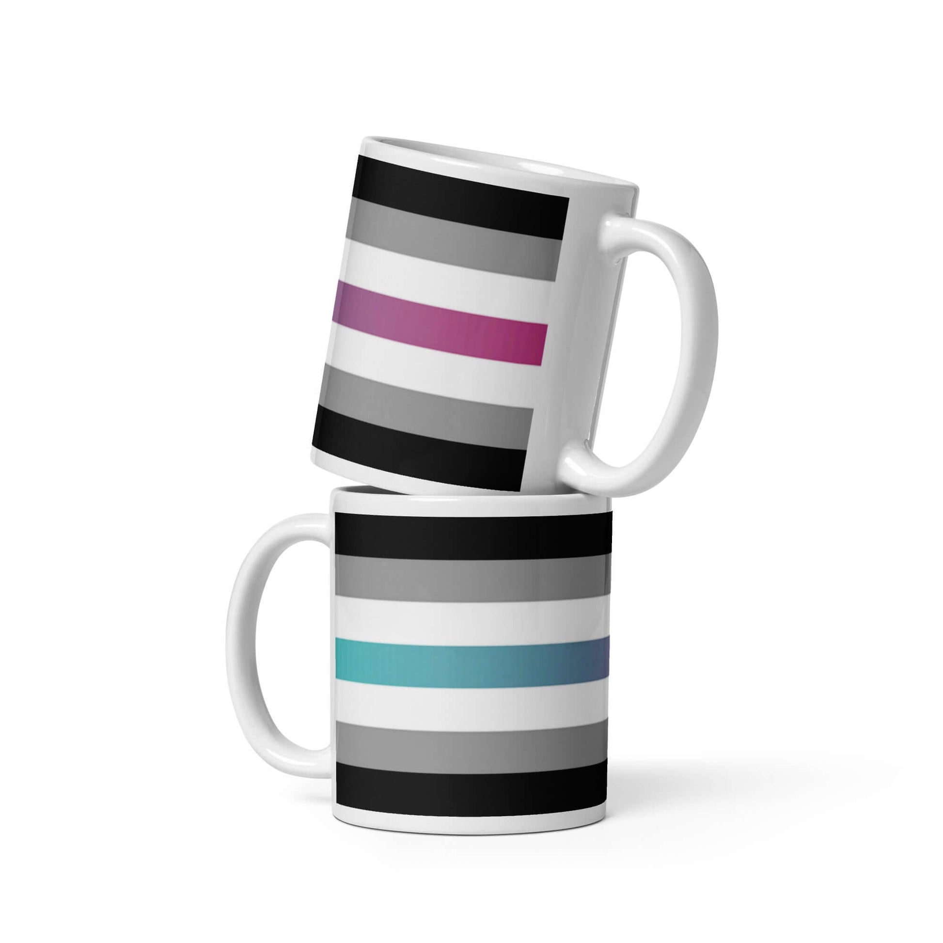 Libragender Pride Mug design featuring a bold color scheme with stripes in a stacked arrangement.
