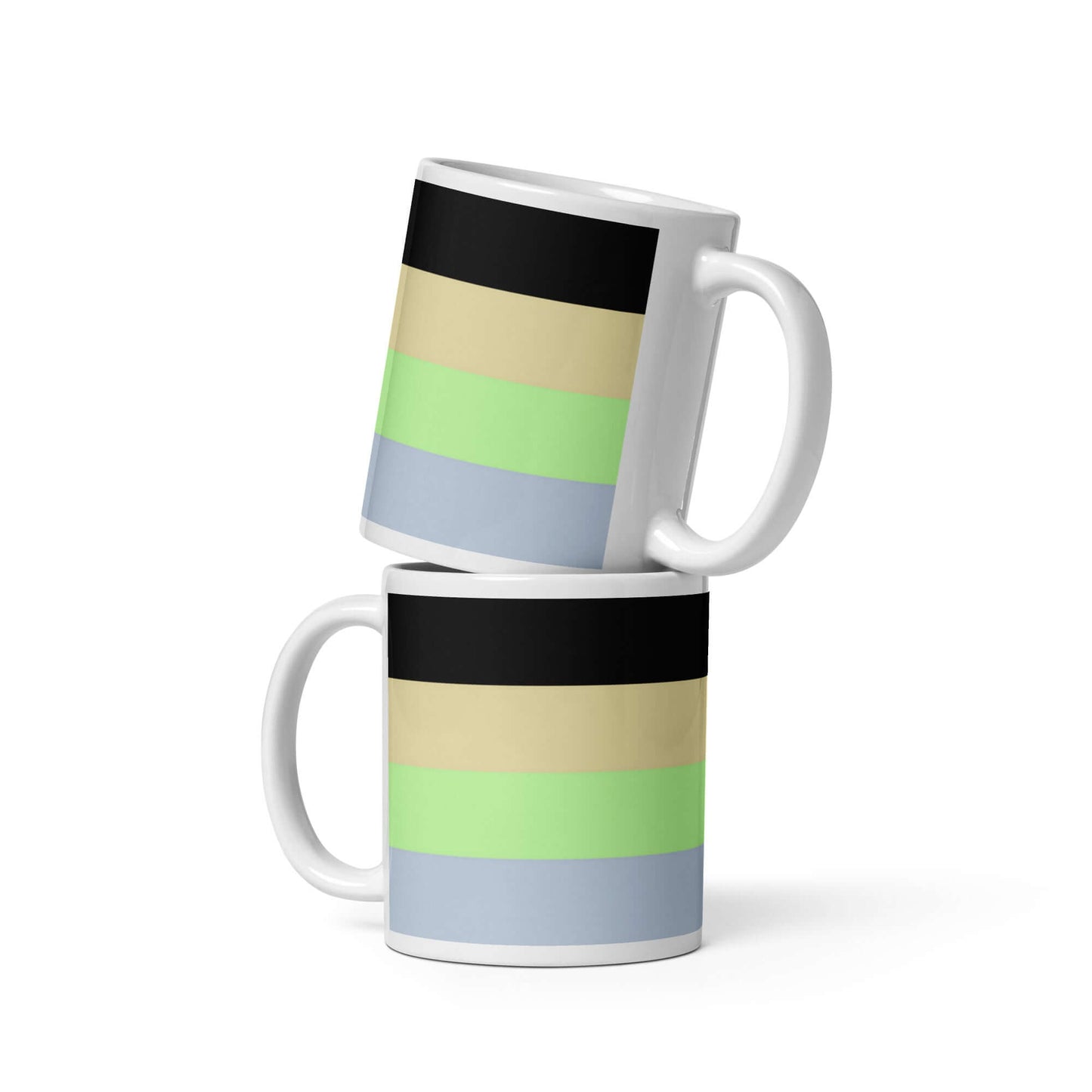 Cassgender Pride Mug featuring a vibrant design, perfect for your coffee or tea. Durable and dishwasher safe.