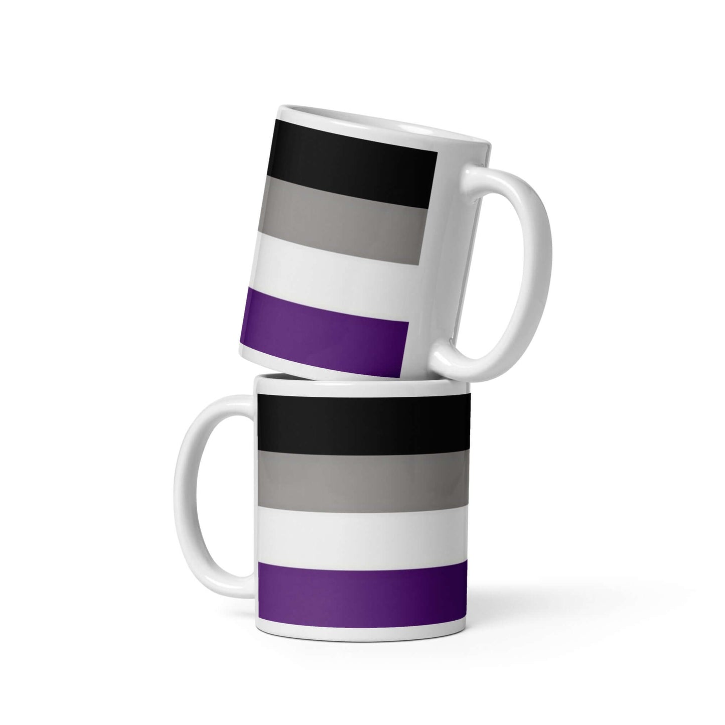 Asexual Demisexual Pride Mug featuring bold colors in a stacked design, perfect for any beverage.