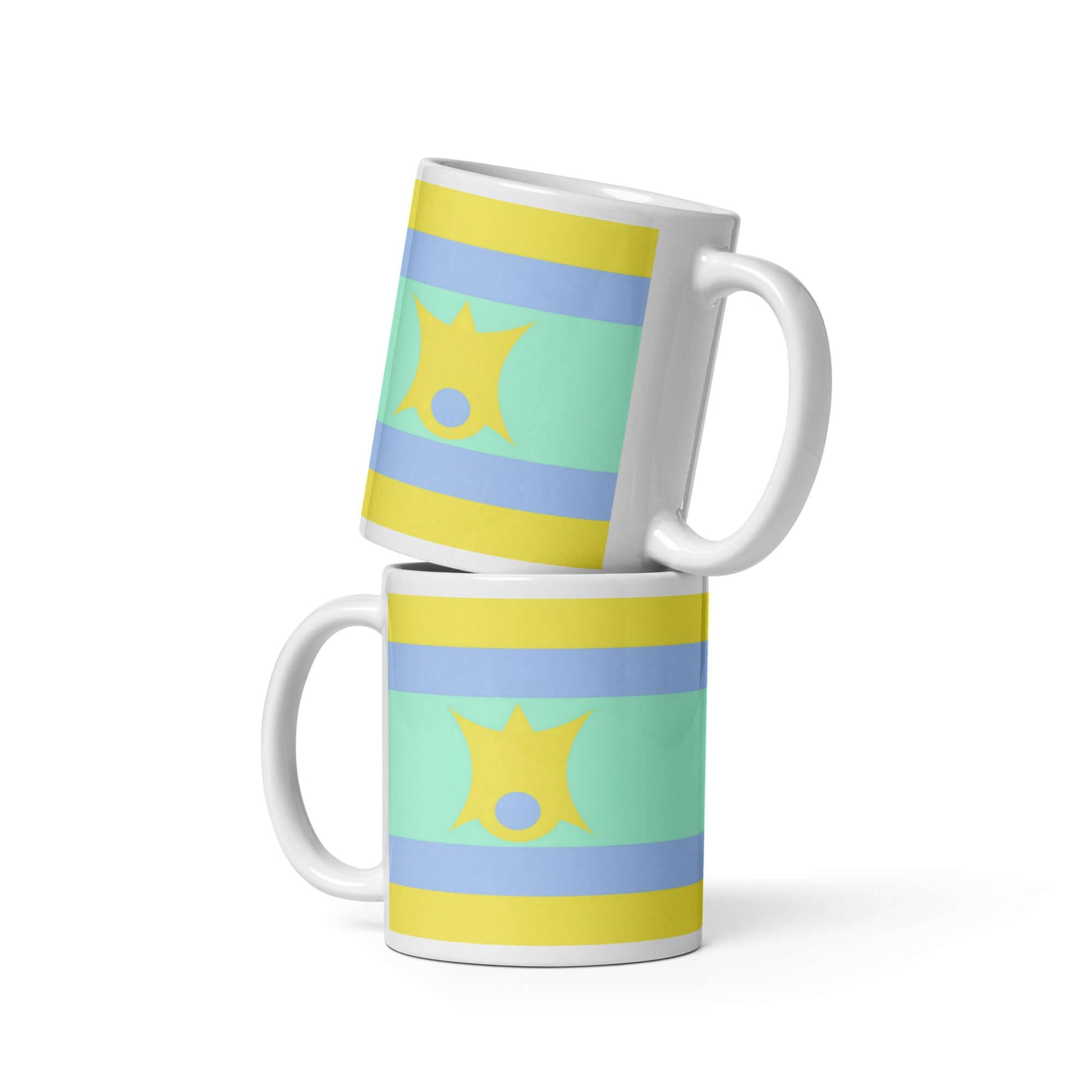 Nofinsexual Pride Mug featuring vibrant colors and unique design, perfect for coffee or tea lovers.