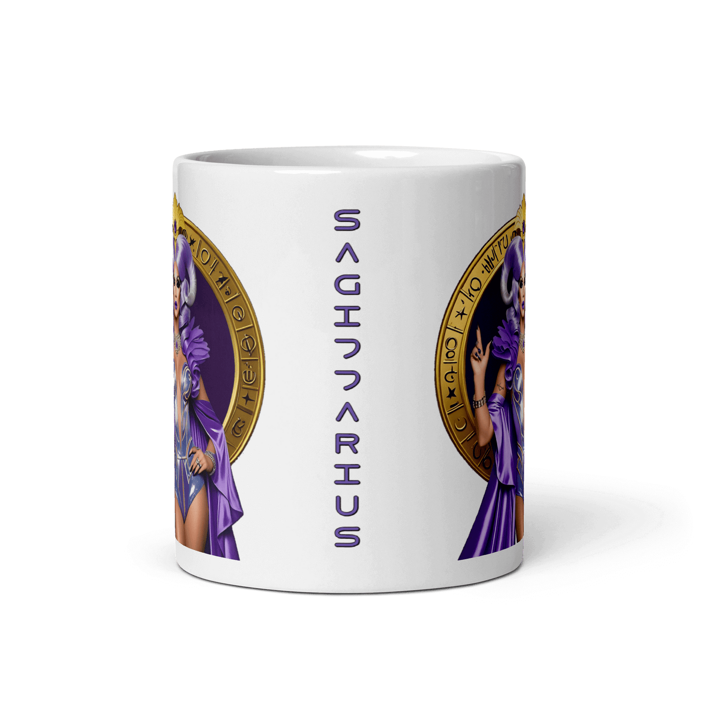 Haus Of Zodiac Mug | Arrow A'Mour (Sagittarius) featuring Sagittarius design and vibrant colors.