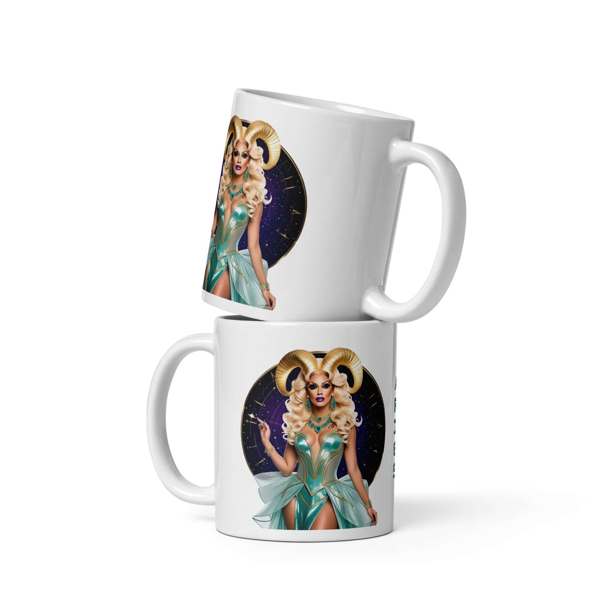 Haus Of Zodiac Mug | Ram-Pagous (Aries) featuring artistic illustration of Aries character on glossy ceramic mugs.