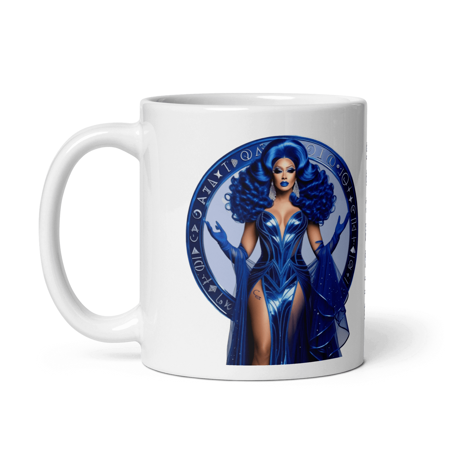 Haus Of Zodiac Mug | Mystic Sting (Scorpio) featuring an elegant graphic design in blue.