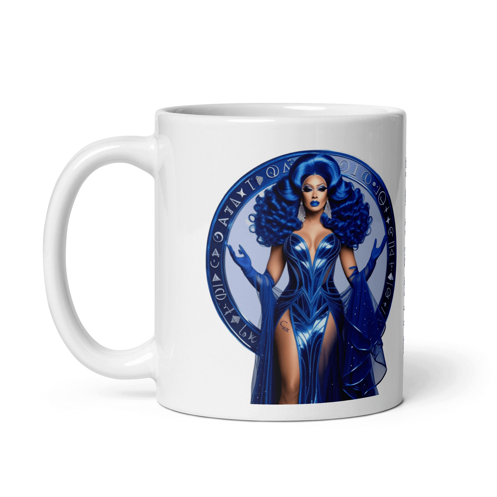 Haus Of Zodiac Mug | Mystic Sting (Scorpio) featuring an elegant graphic design in blue.