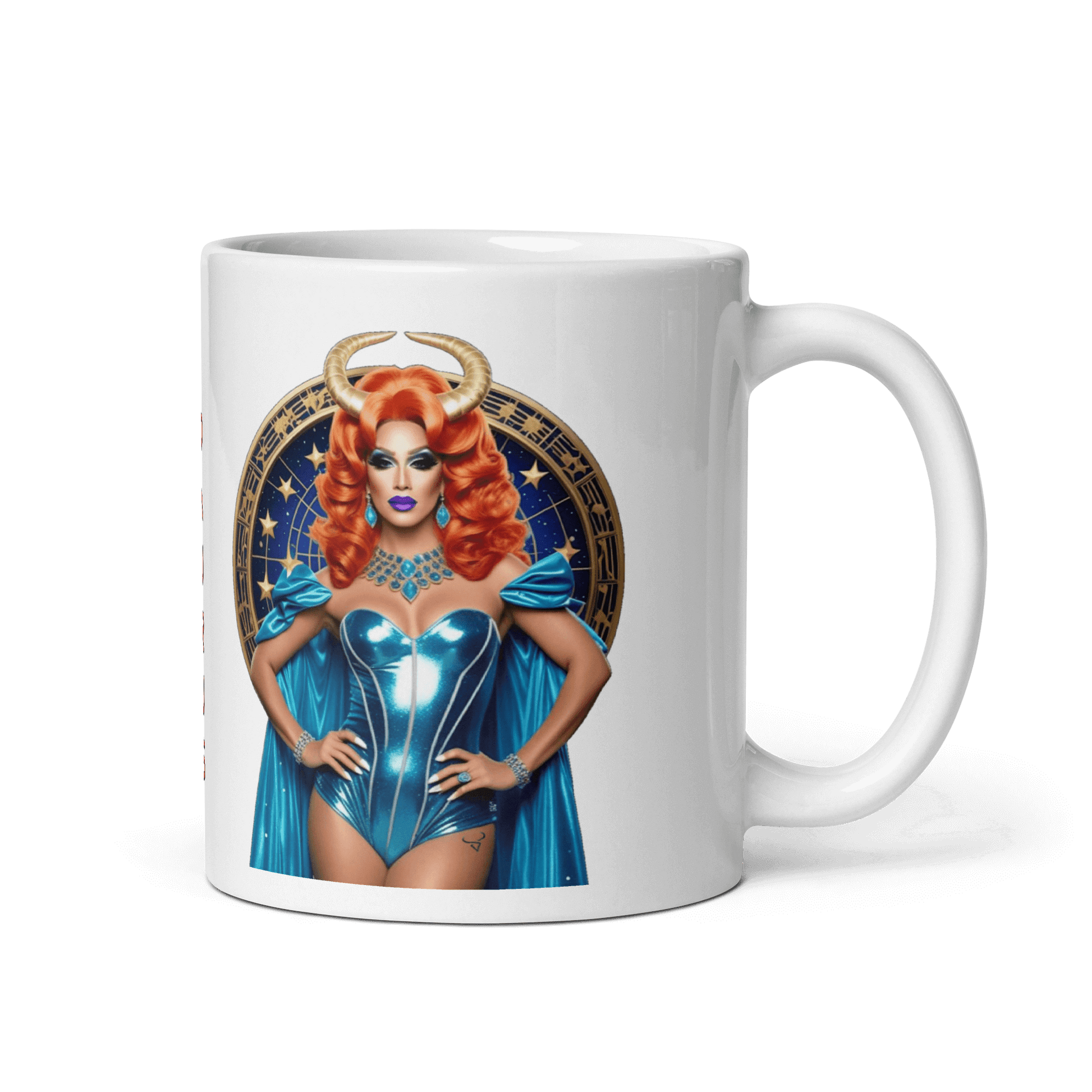 Haus Of Zodiac Mug | Venus De-Milo (Taurus) featuring a glamorous design with an alluring figure and vibrant colors.