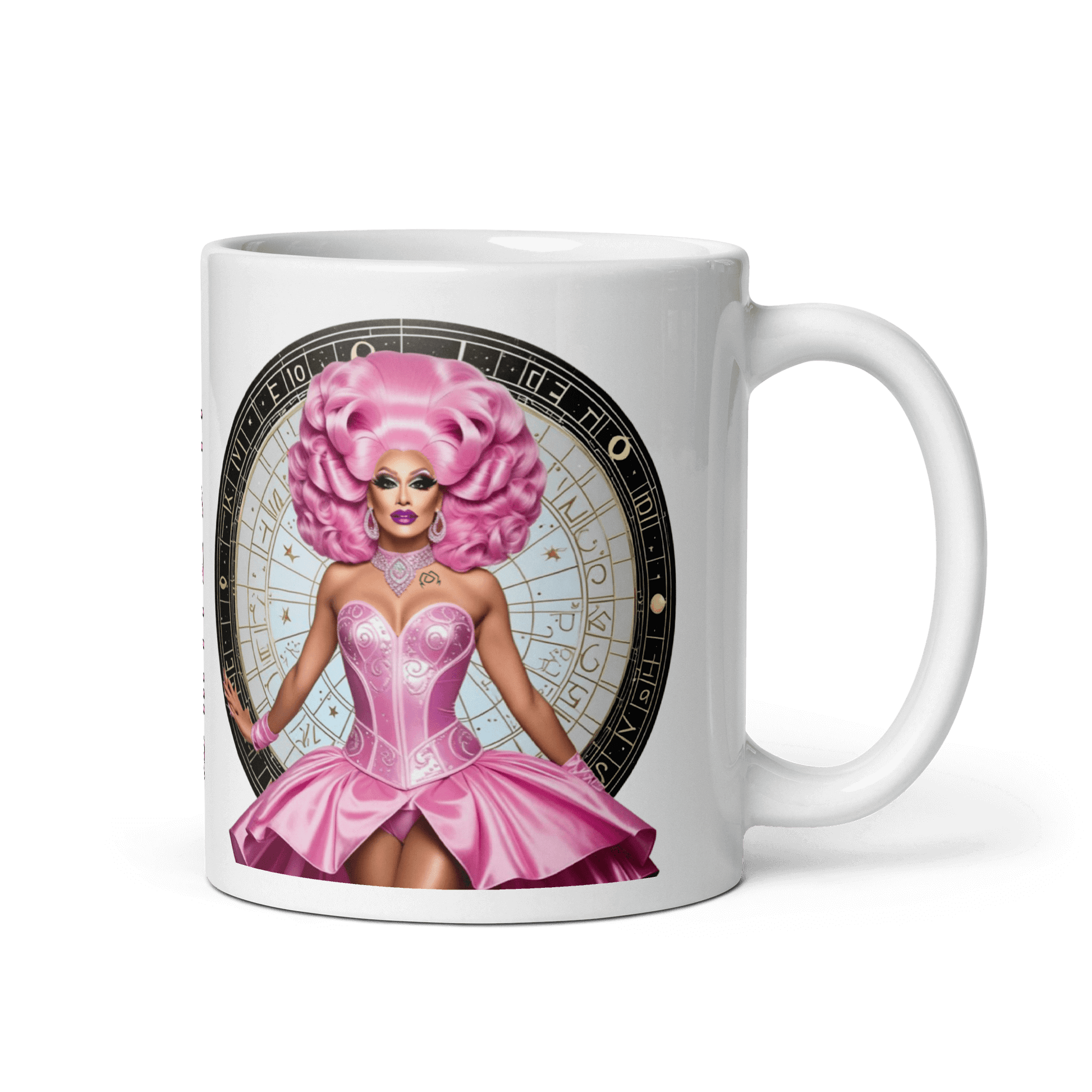 Haus Of Zodiac Mug | Shell We Dance (Cancer) featuring a vibrant pink design perfect for coffee and tea.