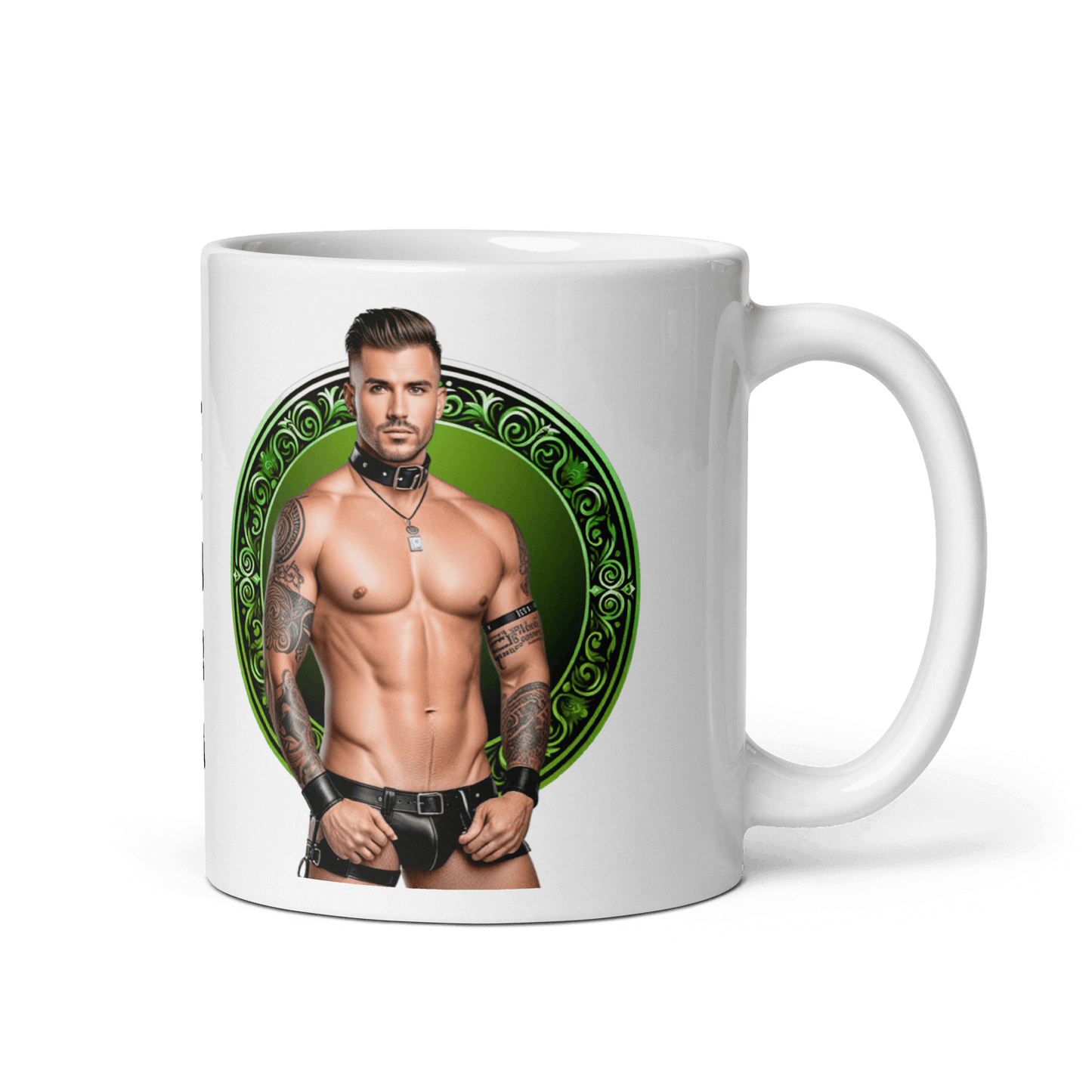 Haus Of Zodiac Mug | Leatherman Pierce (Libra) featuring a glossy design with a male model.