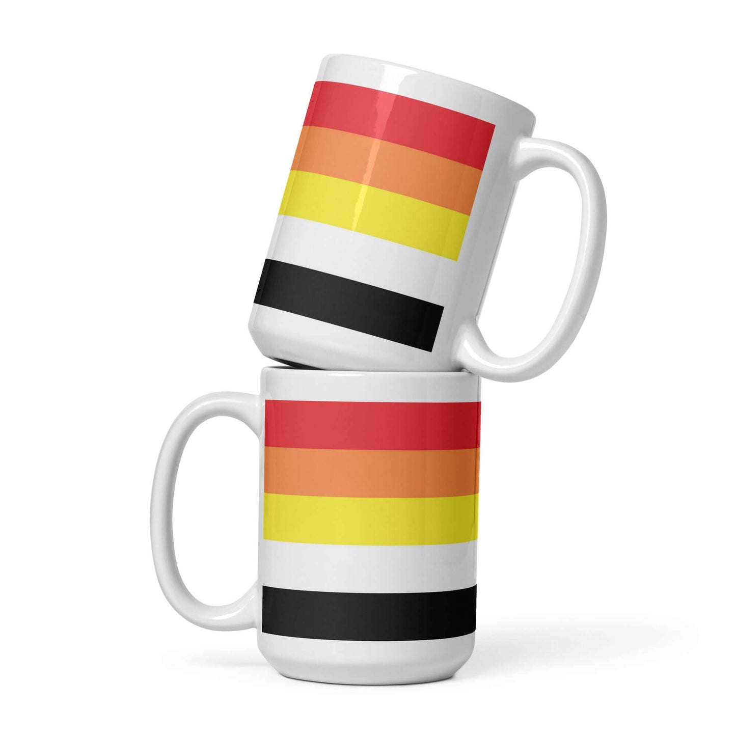 Lithosexual Pride Mug featuring stacked mugs with vibrant pride colors.