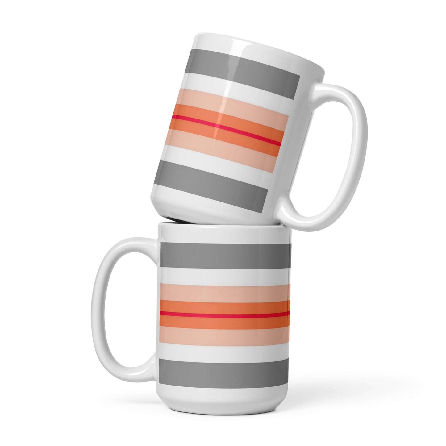 Paragirl Pride Mug with a stylish striped design, perfect for any beverage and ideal for microwave and dishwasher use.