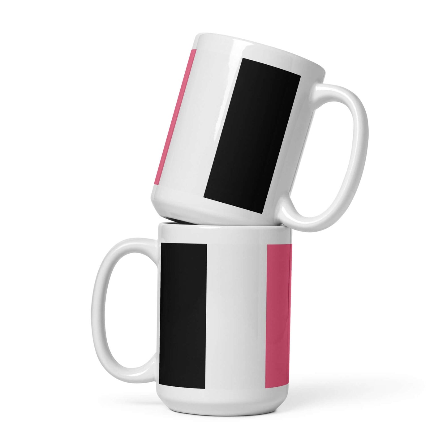 Femeric Pride Mug stacked, showcasing vibrant colors and design, ideal for coffee or tea.