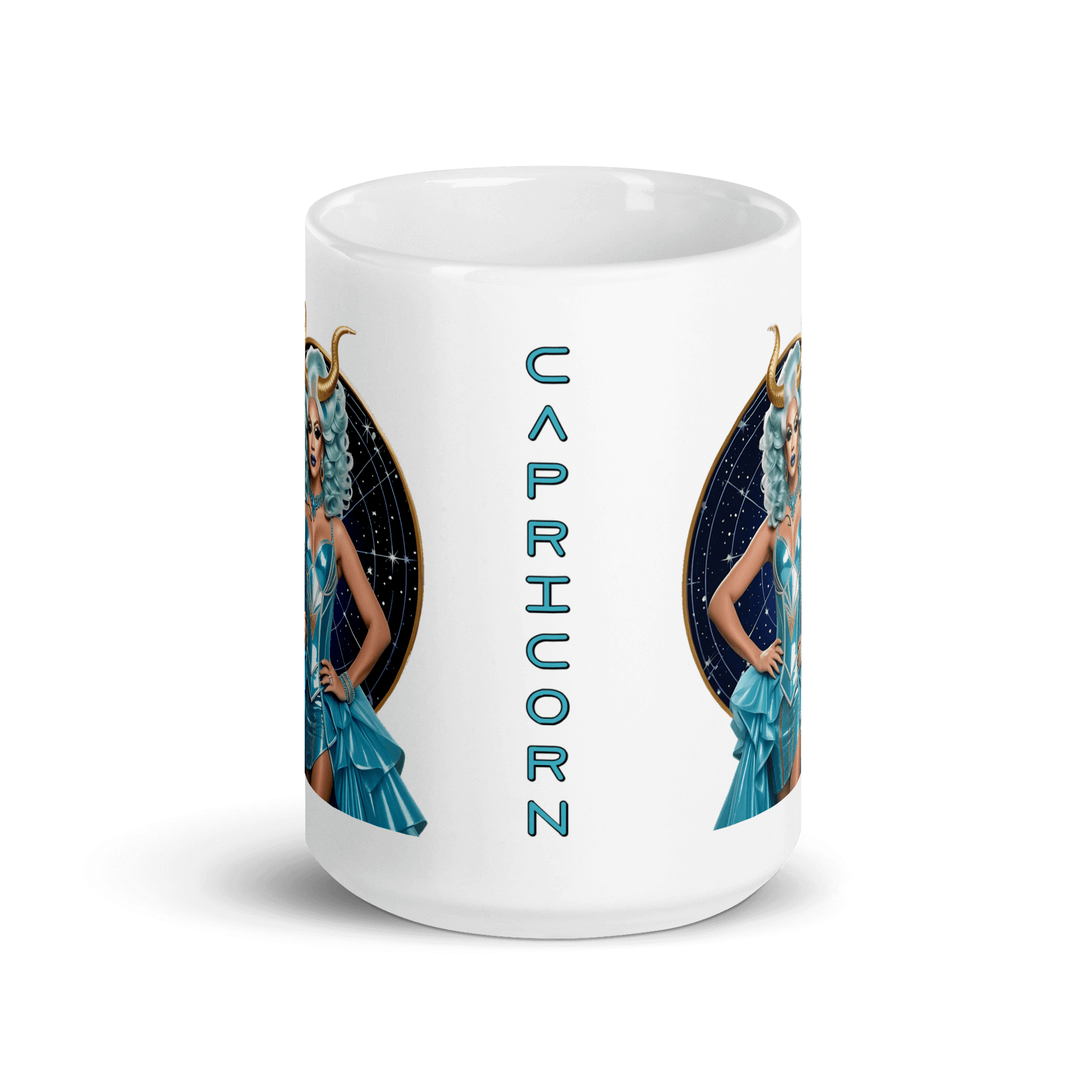 Haus Of Zodiac Mug | Go-Tya Glamour (Capricorn) featuring vibrant depiction of Capricorn horoscope.