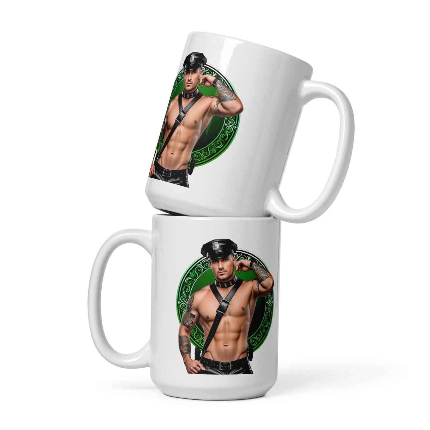 Haus Of Zodiac Mug | Leatherman Griffin (Virgo) showcasing designs on two ceramic mugs.