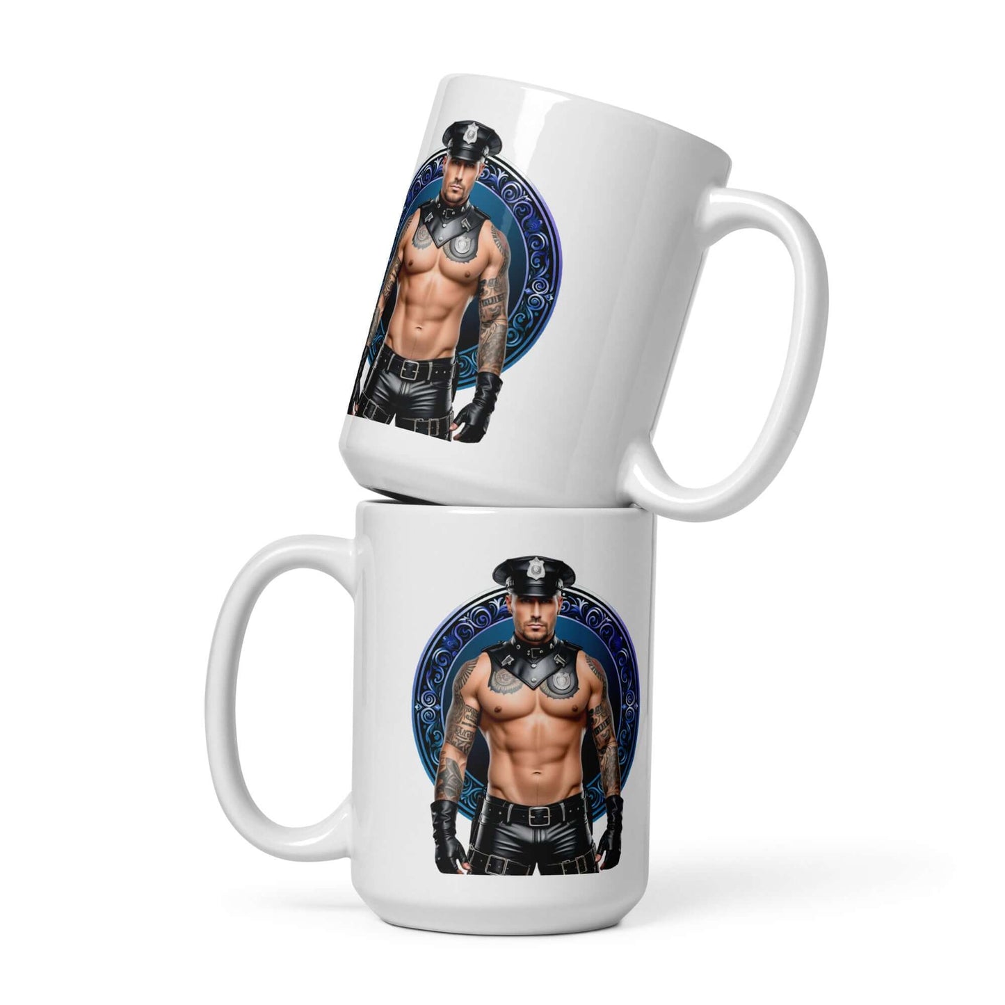 Haus Of Zodiac Mug | Leatherman Ronan (Cancer) featuring a design with a muscular character.