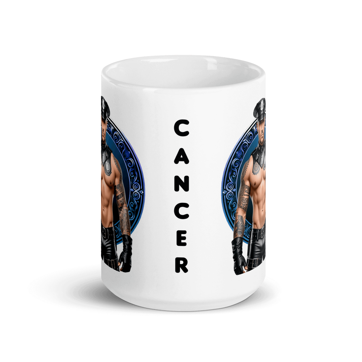 Haus Of Zodiac Mug | Leatherman Ronan (Cancer) featuring a bold design and vibrant colors.