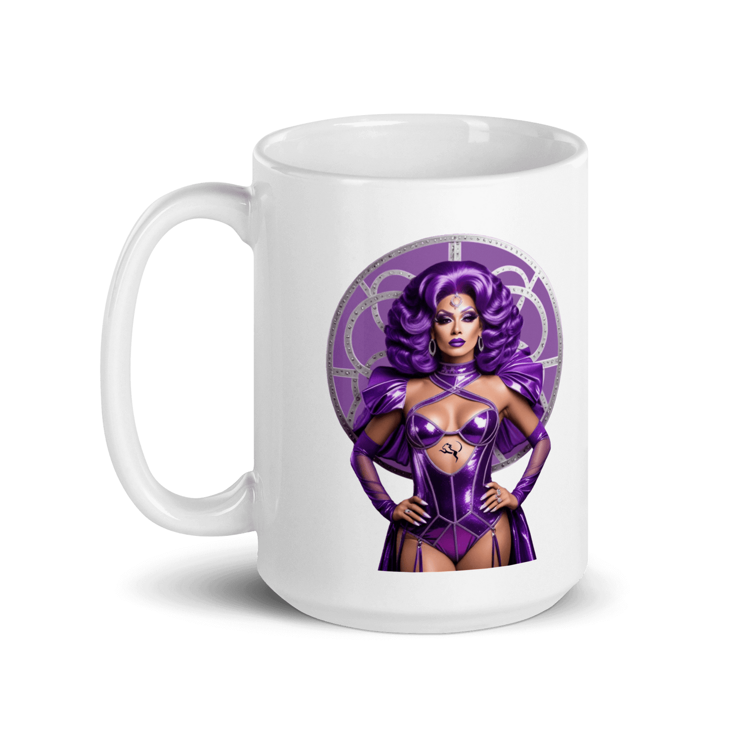 Haus Of Zodiac Mug | Leona Lux (Leo) featuring a stunning purple design with a character illustration.