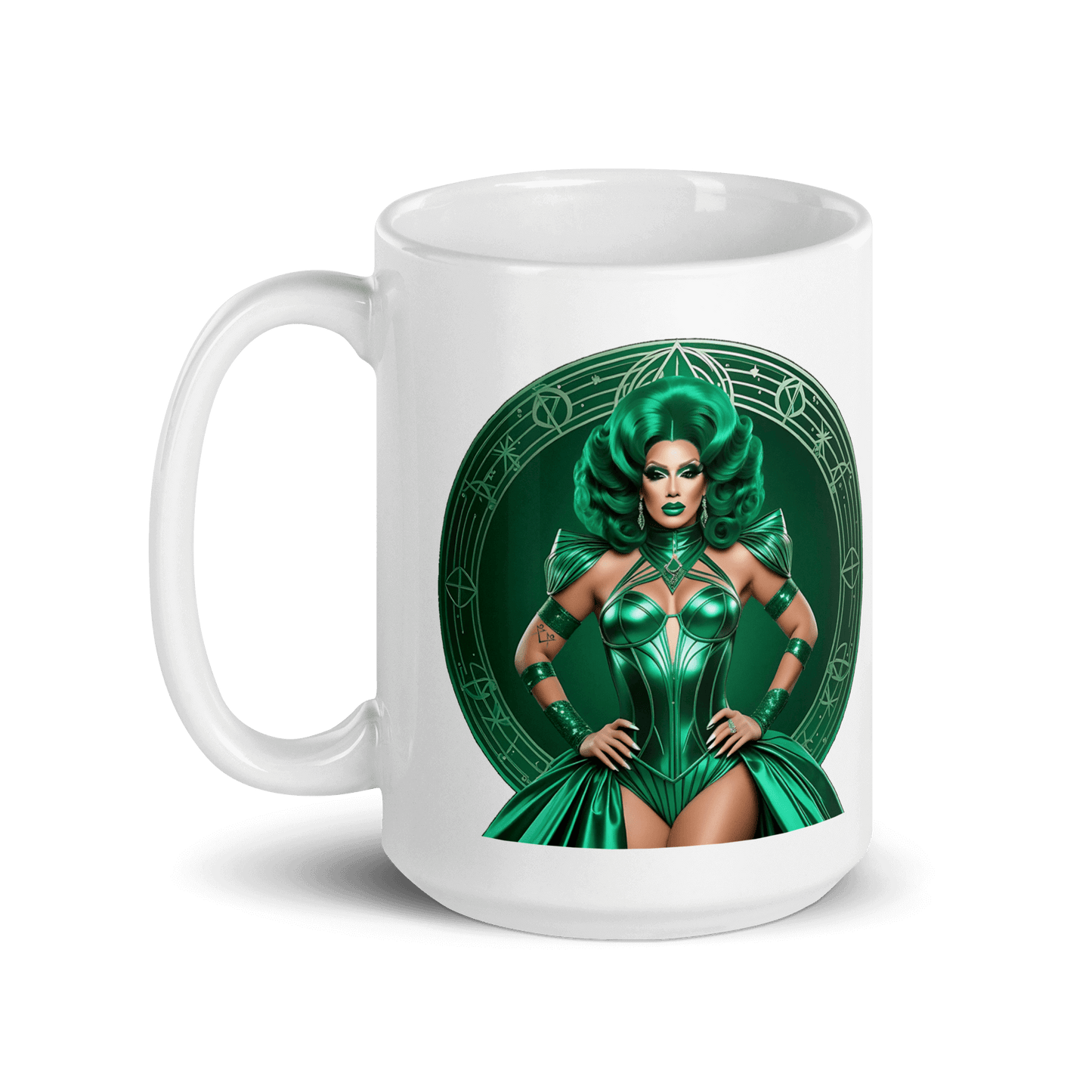 Haus Of Zodiac Mug | Duality Diva (Gemini) featuring a vibrant design of a glamorous character.