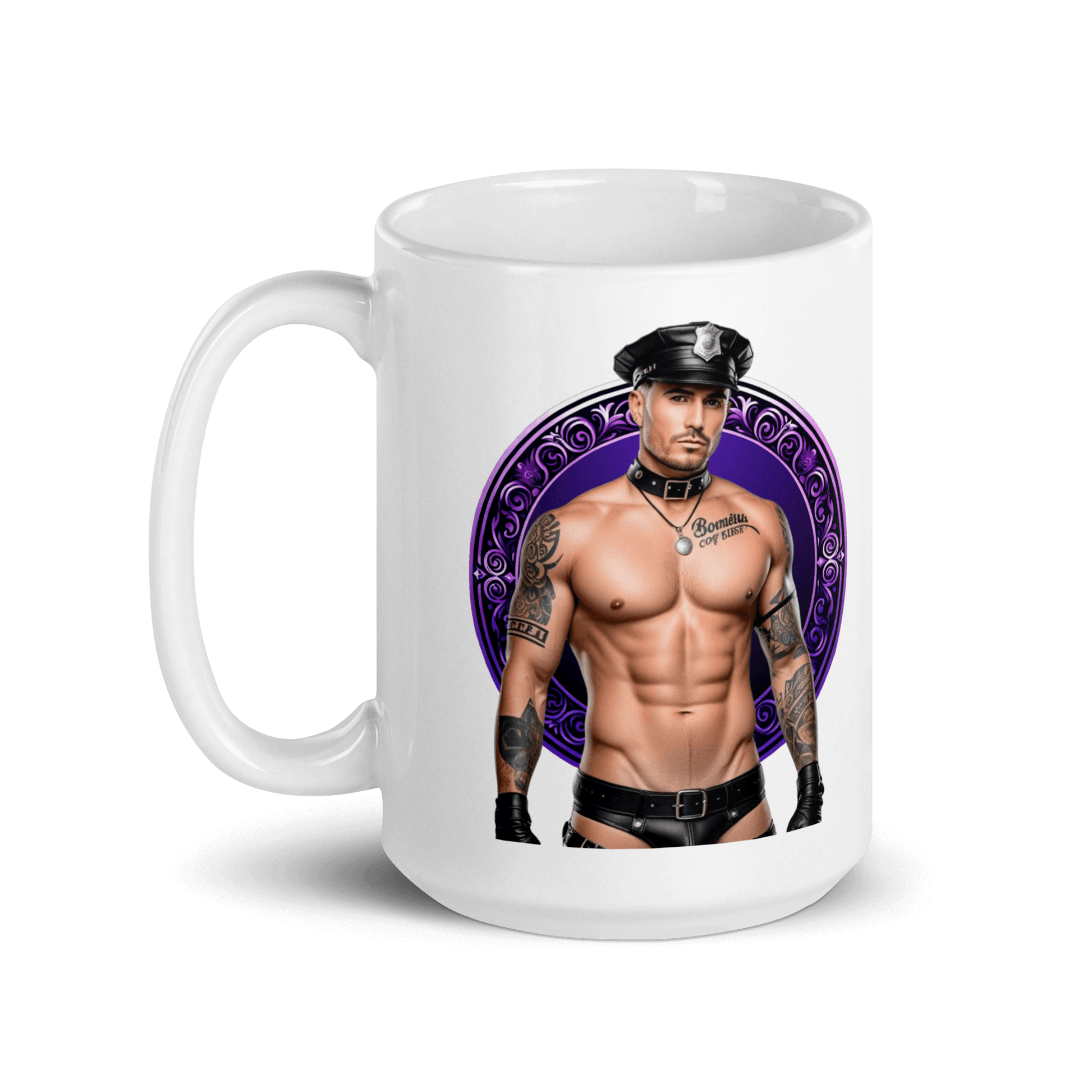 Haus Of Zodiac Mug | Leatherman Kane (Scorpio) featuring a muscular figure design on a glossy ceramic mug.