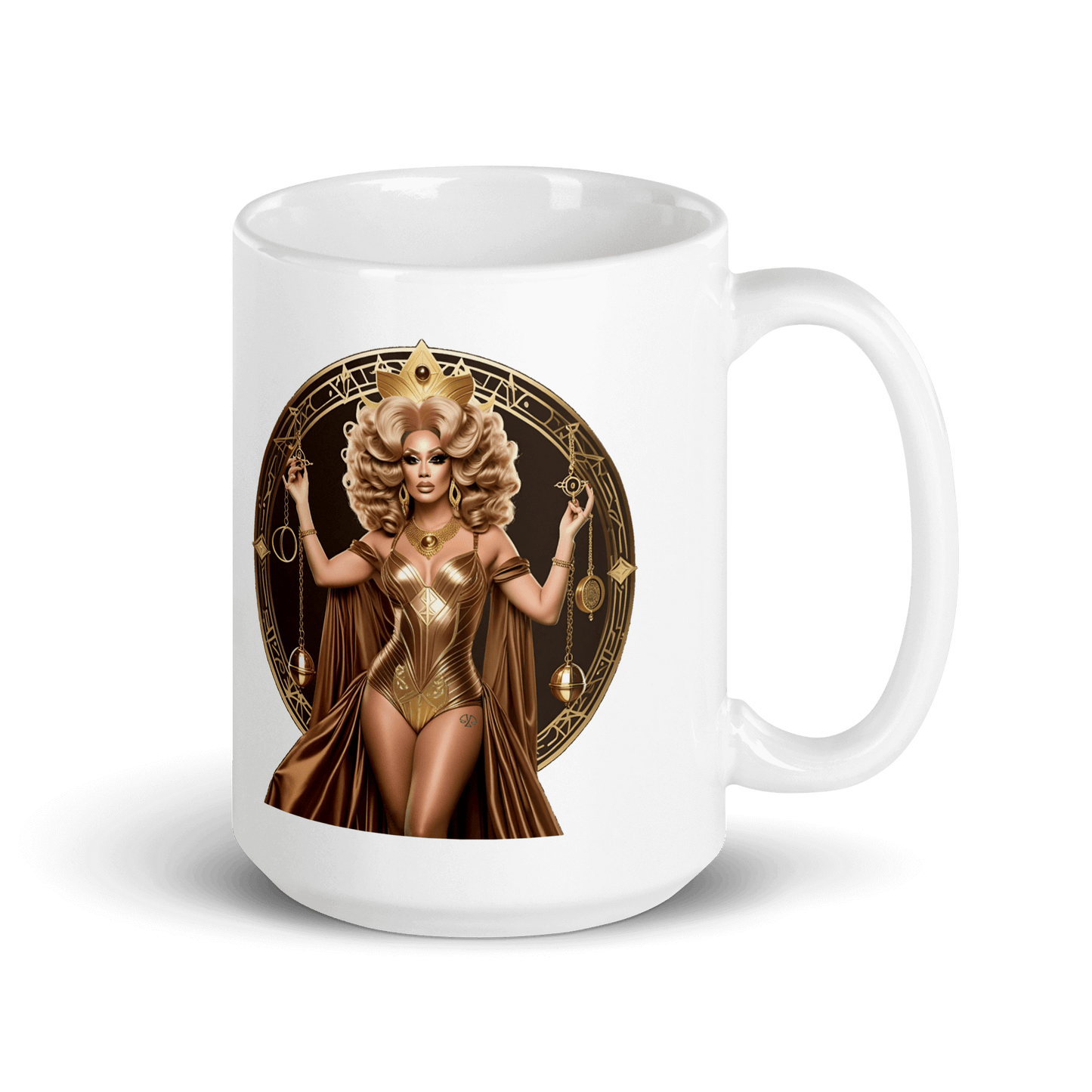 Haus Of Zodiac Mug | Justica Devine (Libra) featuring a glamorous design and gold accents.