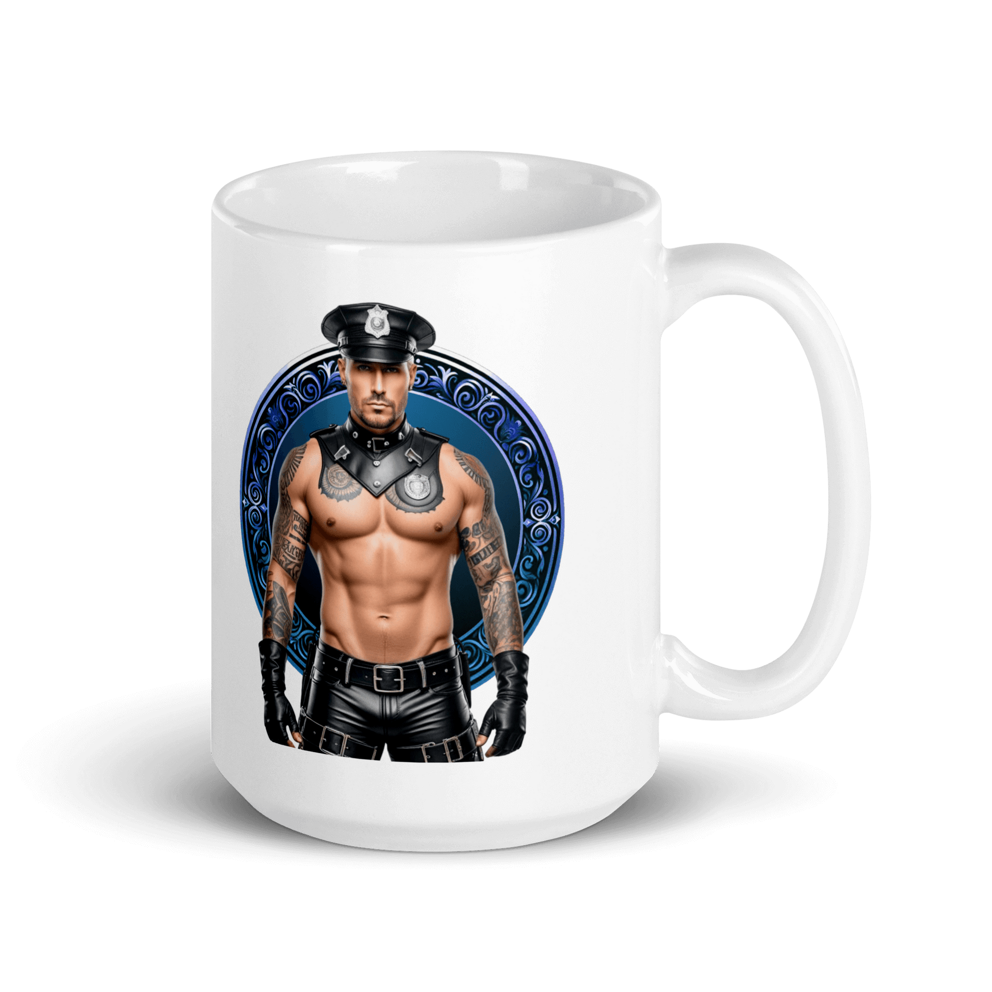 Haus Of Zodiac Mug | Leatherman Ronan (Cancer) featuring a police-themed design on a sturdy ceramic mug.
